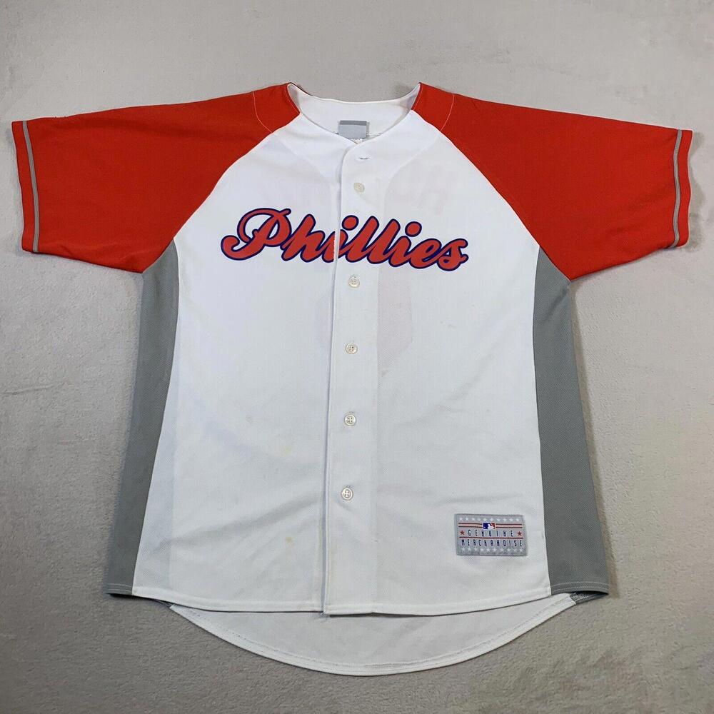VTG Philadelphia Phillies Jersey Mens Size Medium White Ryan Howard MLB U62